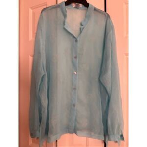 Draper’s & Damon’s Sheer Blouse with Embossed Flowers